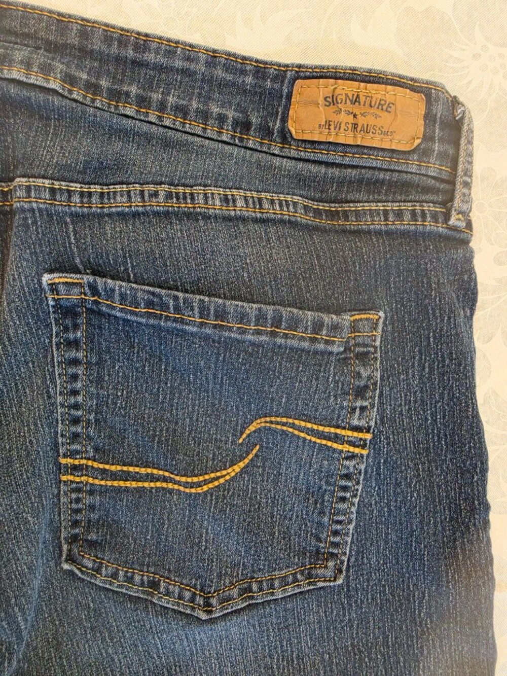 ✨ Signature by Levi Strauss Modern Bootcut Jeans Size 20M (36x32) Dark Wash - Picture 10 of 15